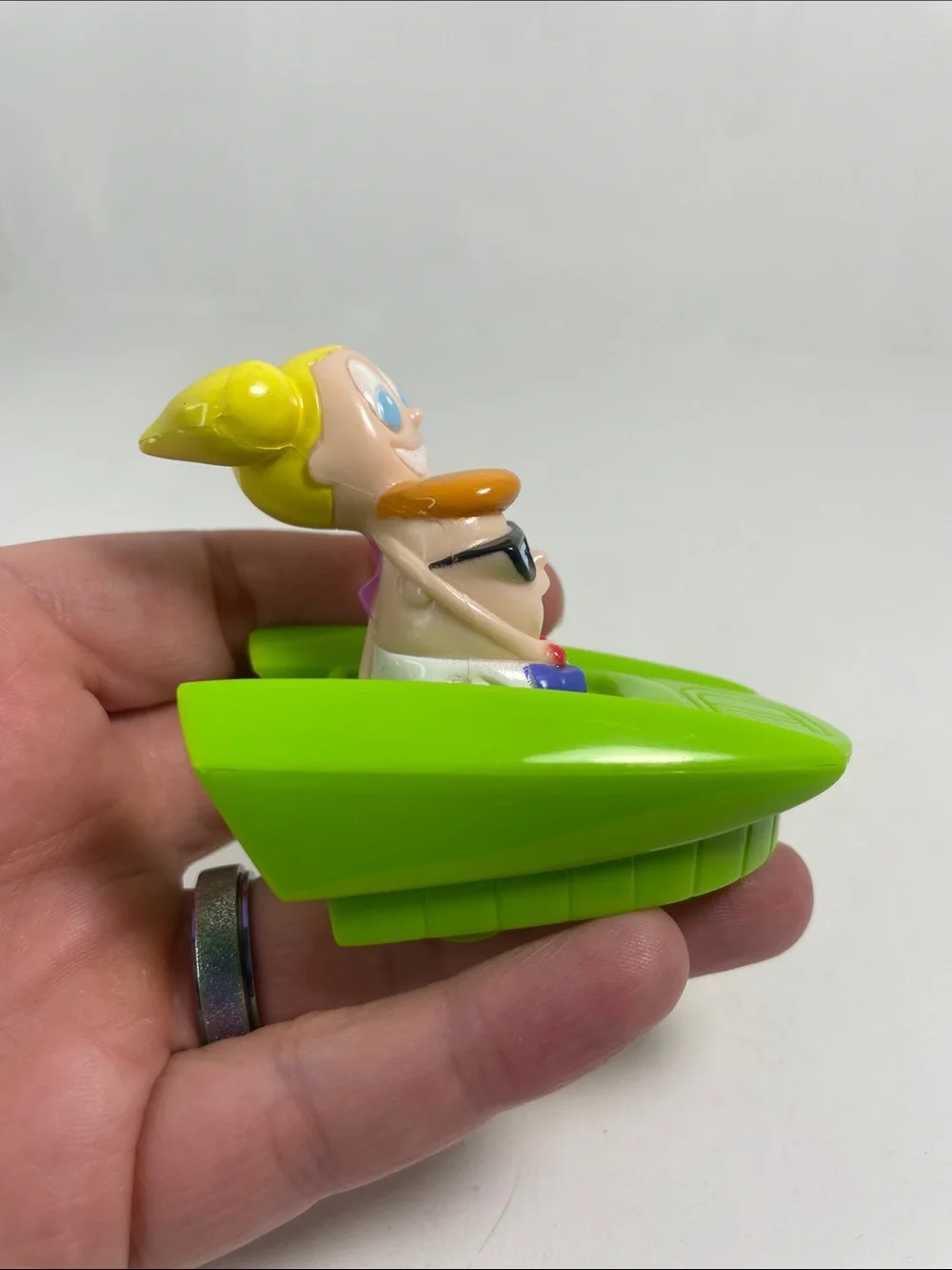 2002 Dexter’s Laboratory Cartoon Network Subway Toy Pull-back Boat
